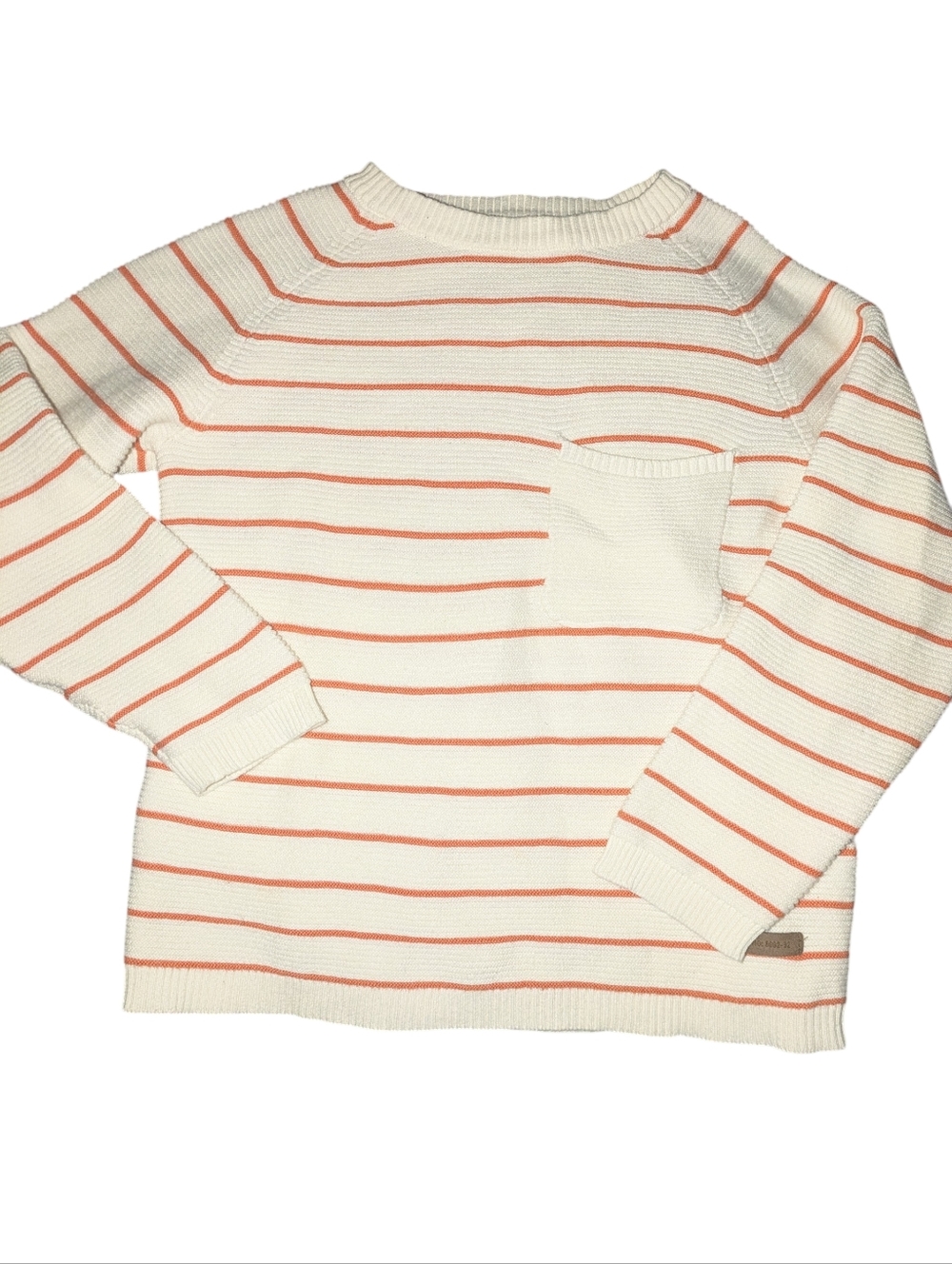 H&M Cream Sweater with Coral Stripes